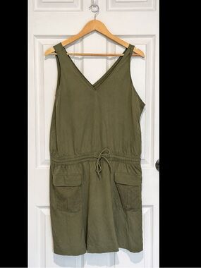 Title Nine V-Neck Olive Green Dress